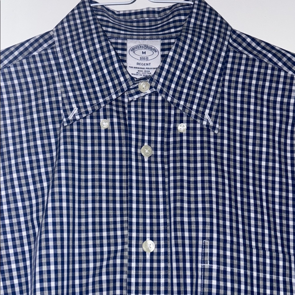 Brooks Brothers Blue and White Casual Button Down Shirt